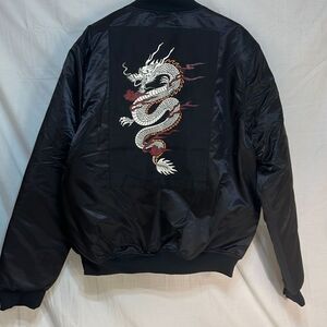 Trippie Redd Dark sundaze Dragon Embroidered Bomber Jacket-‎ NWT- Small